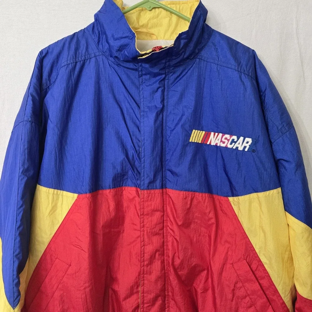 Vintage 80s Windbreaker NASCAR Zip Jacket Chase‎ Authentics Large Multicolor